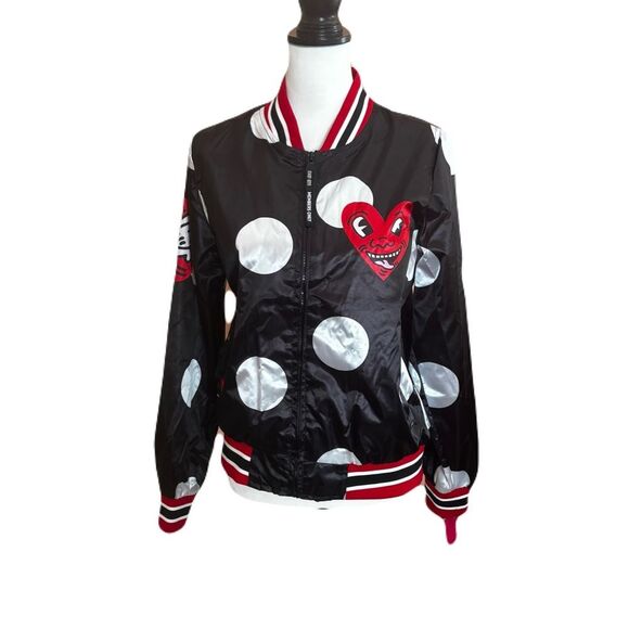 NWT Members Only Keith Haring Black, Red and White Bomber Jacket | M - Picture 1 of 9